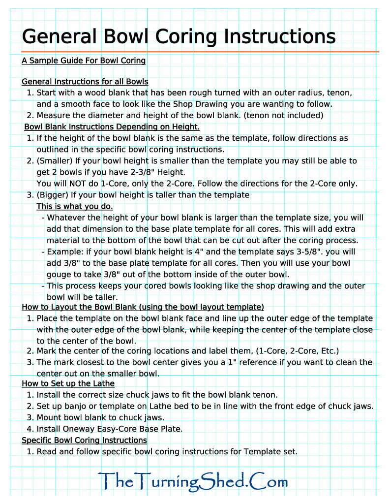 FREE SAMPLE CORING GUIDE PDF TEMPLATE